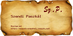 Szendi Paszkál névjegykártya
